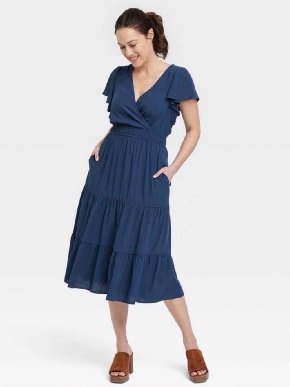 Knox Rose : Era: ⭐ 2015–2019 navy blue midi dress